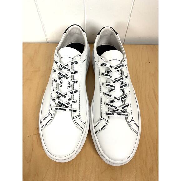 The Kooples Unisex White Leather Lace Up Sneakers NIB Size FR 41/US 8 M/US 10 W - Picture 2 of 7